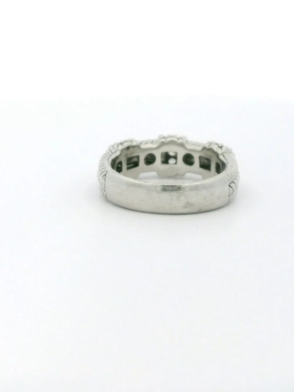 Judith Ripka Sterling Silver CZ Band Ring - Size 9